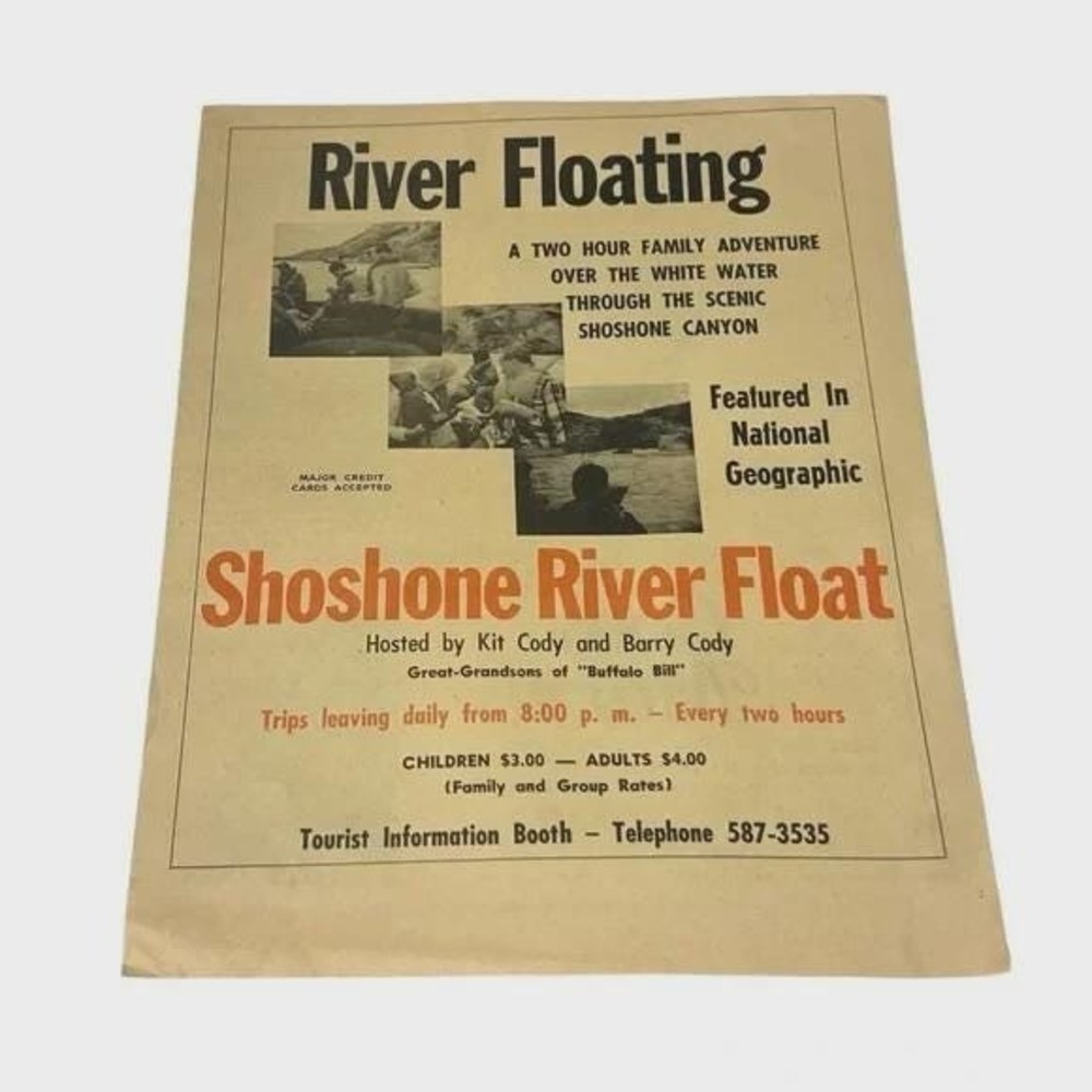 Vintage Ad Early 1970s Shoshone River Float Cody Wyoming